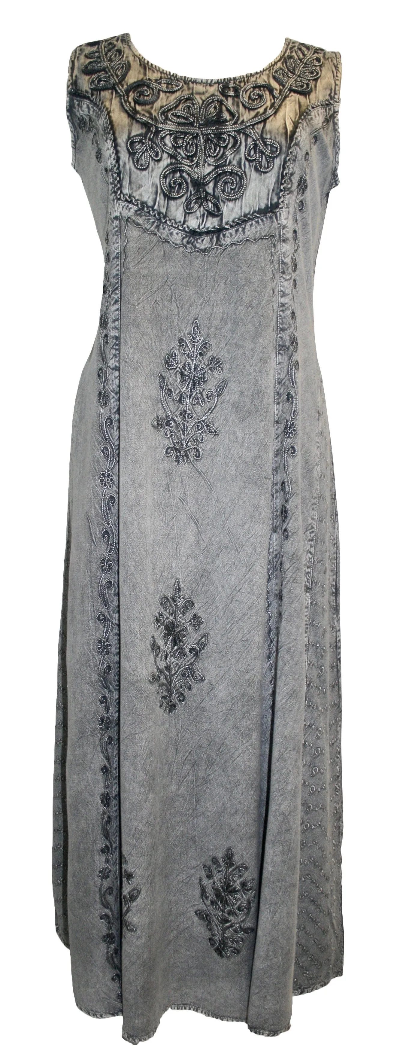1004 DR Roman Victorian Sleeveless Embroidered Summer Dress