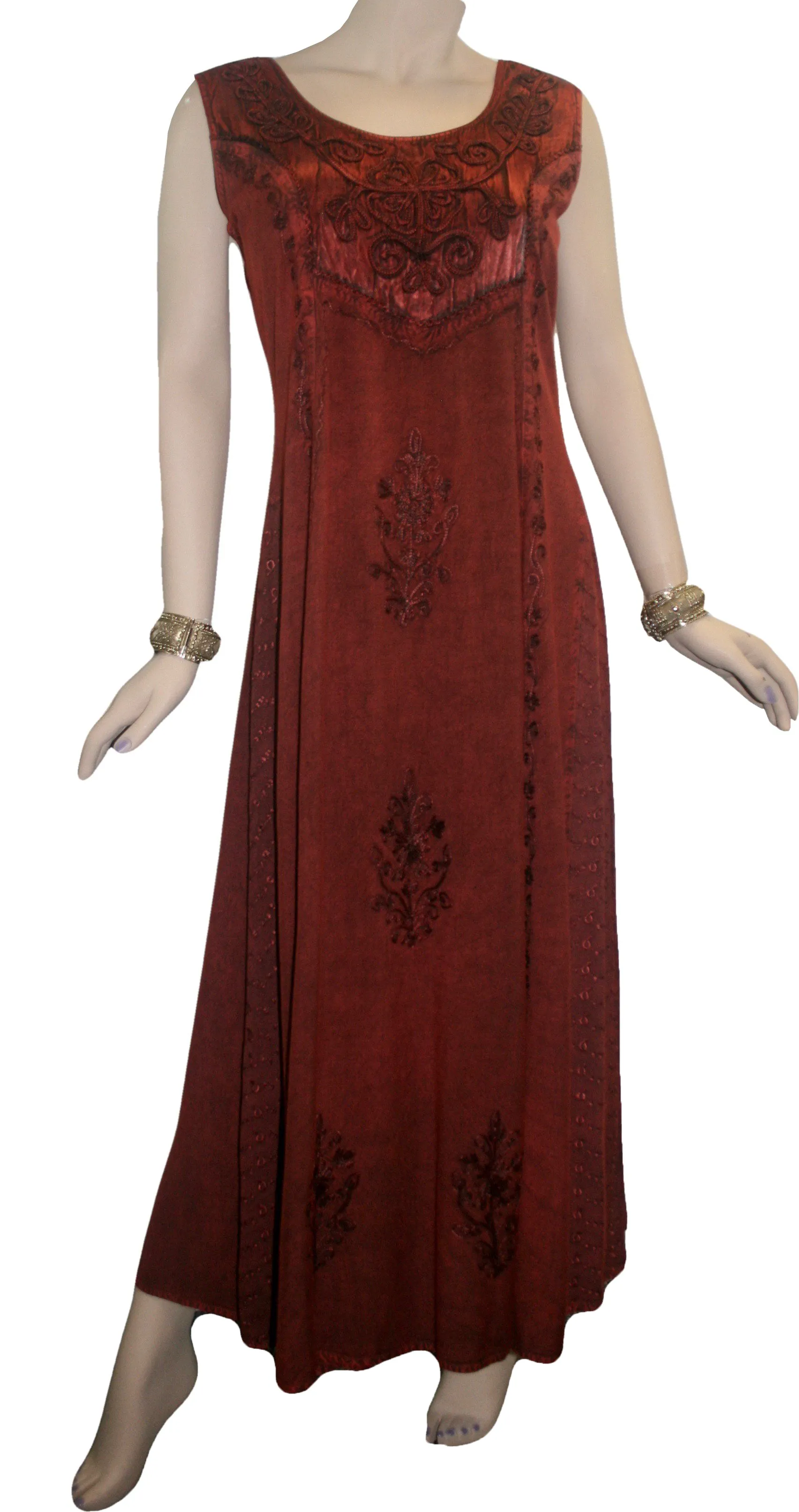 1004 DR Roman Victorian Sleeveless Embroidered Summer Dress