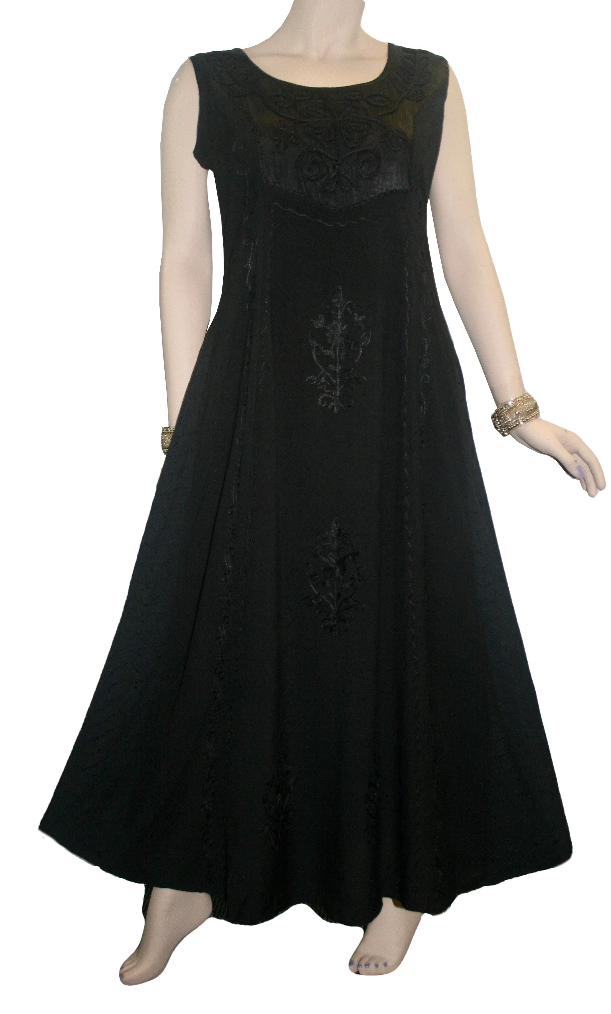 1004 DR Roman Victorian Sleeveless Embroidered Summer Dress