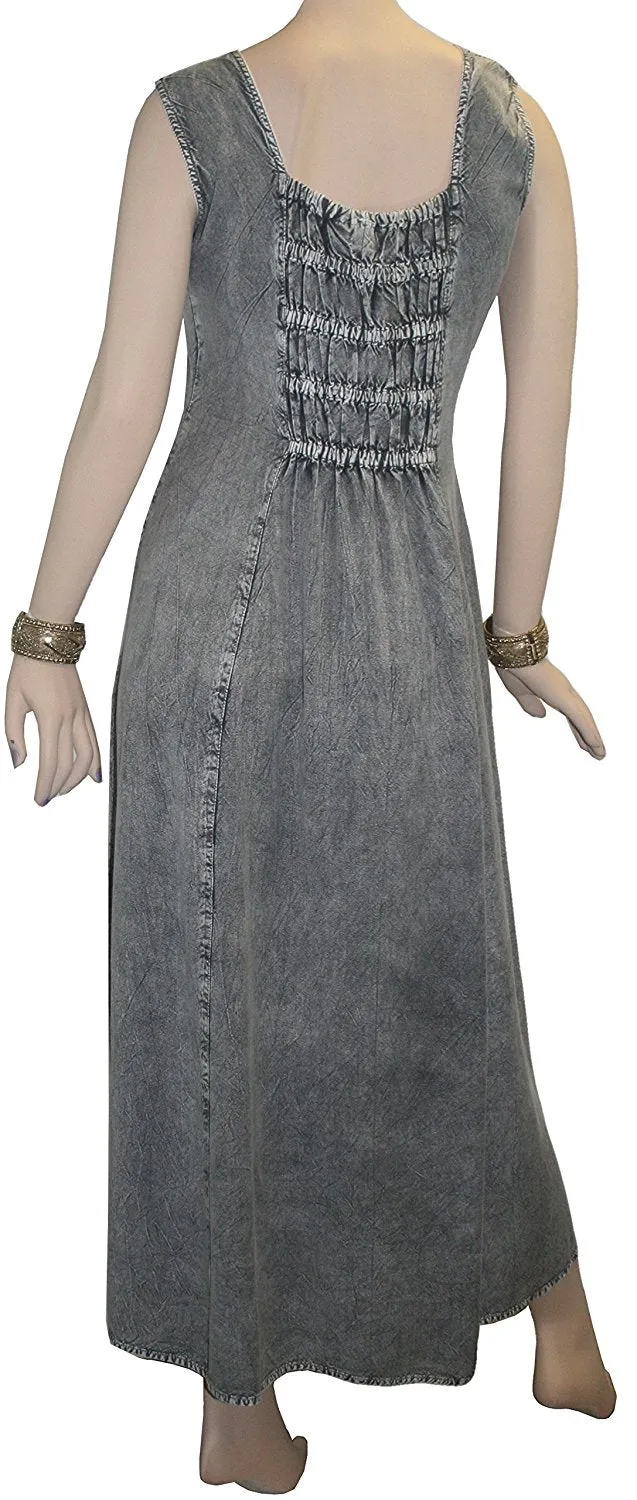 1004 DR Roman Victorian Sleeveless Embroidered Summer Dress
