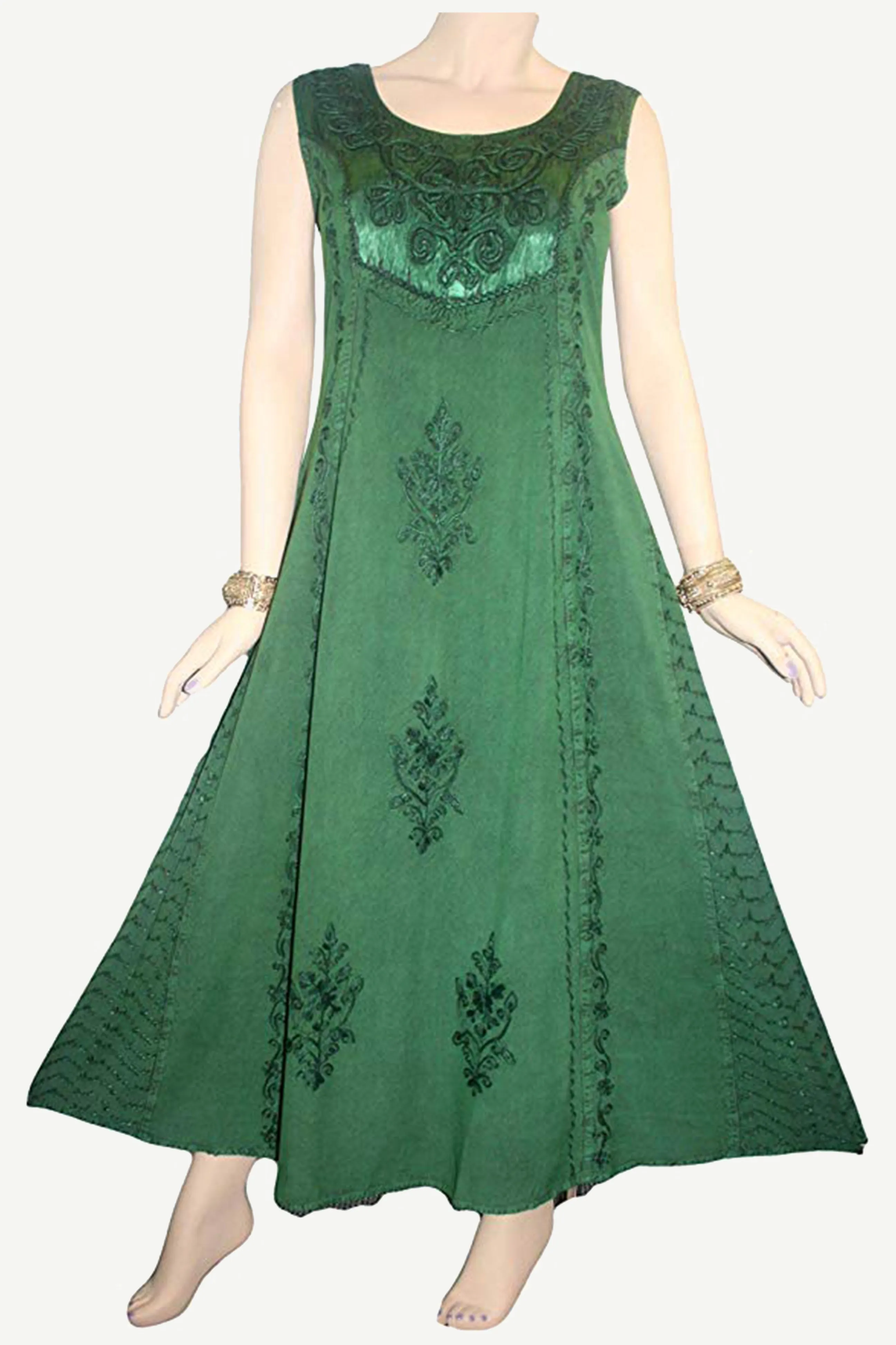 1004 DR Roman Victorian Sleeveless Embroidered Summer Dress