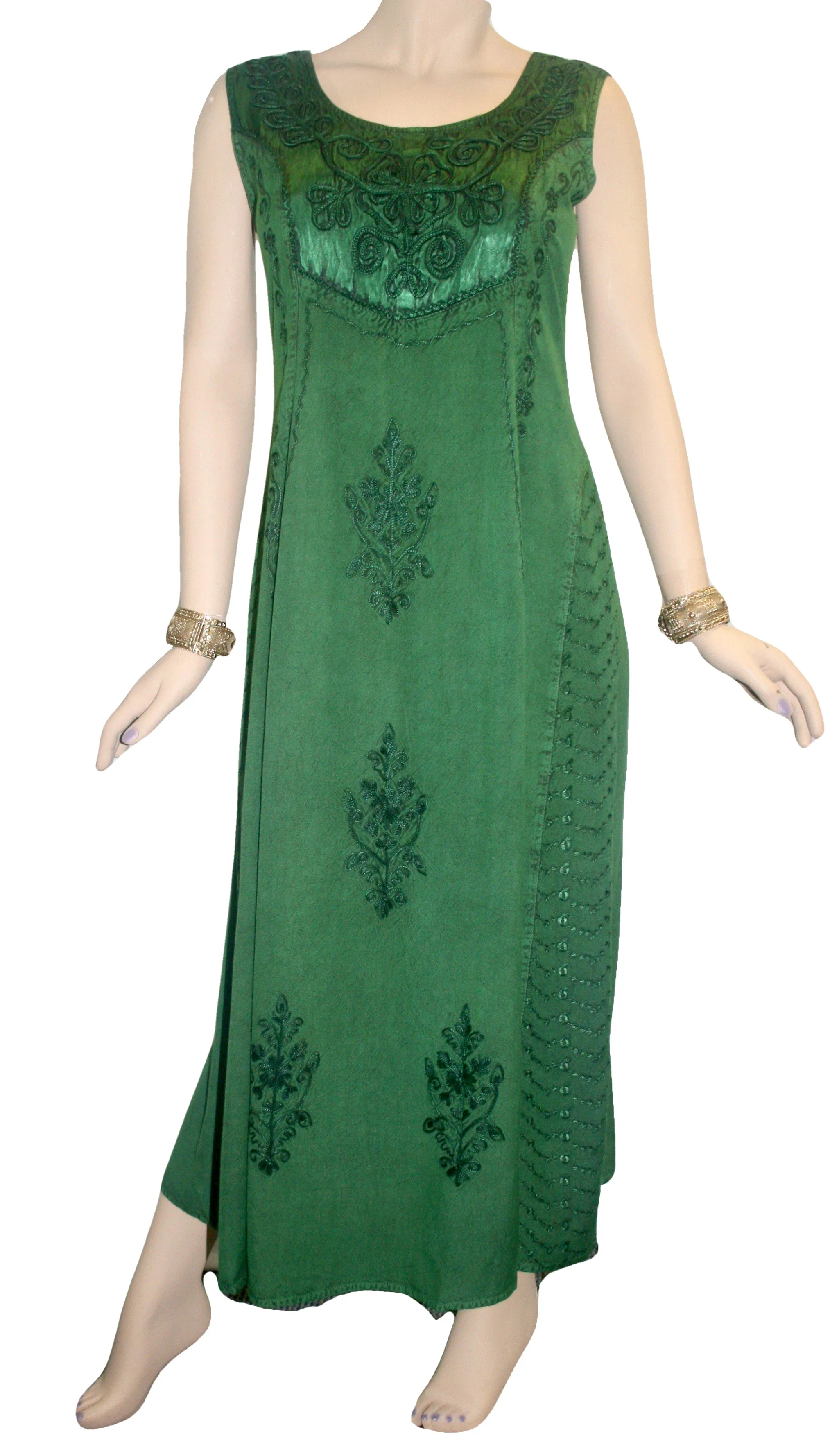 1004 DR Roman Victorian Sleeveless Embroidered Summer Dress