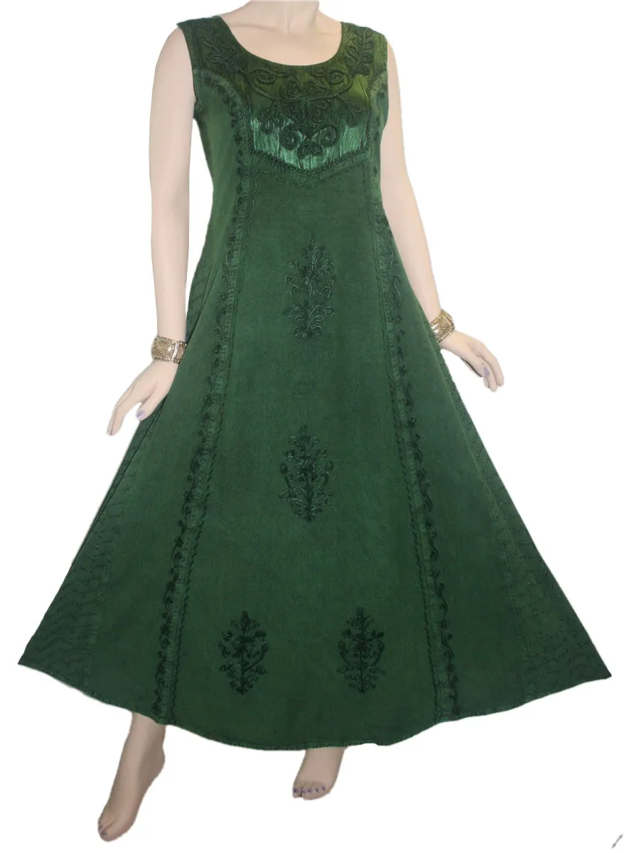 1004 DR Roman Victorian Sleeveless Embroidered Summer Dress