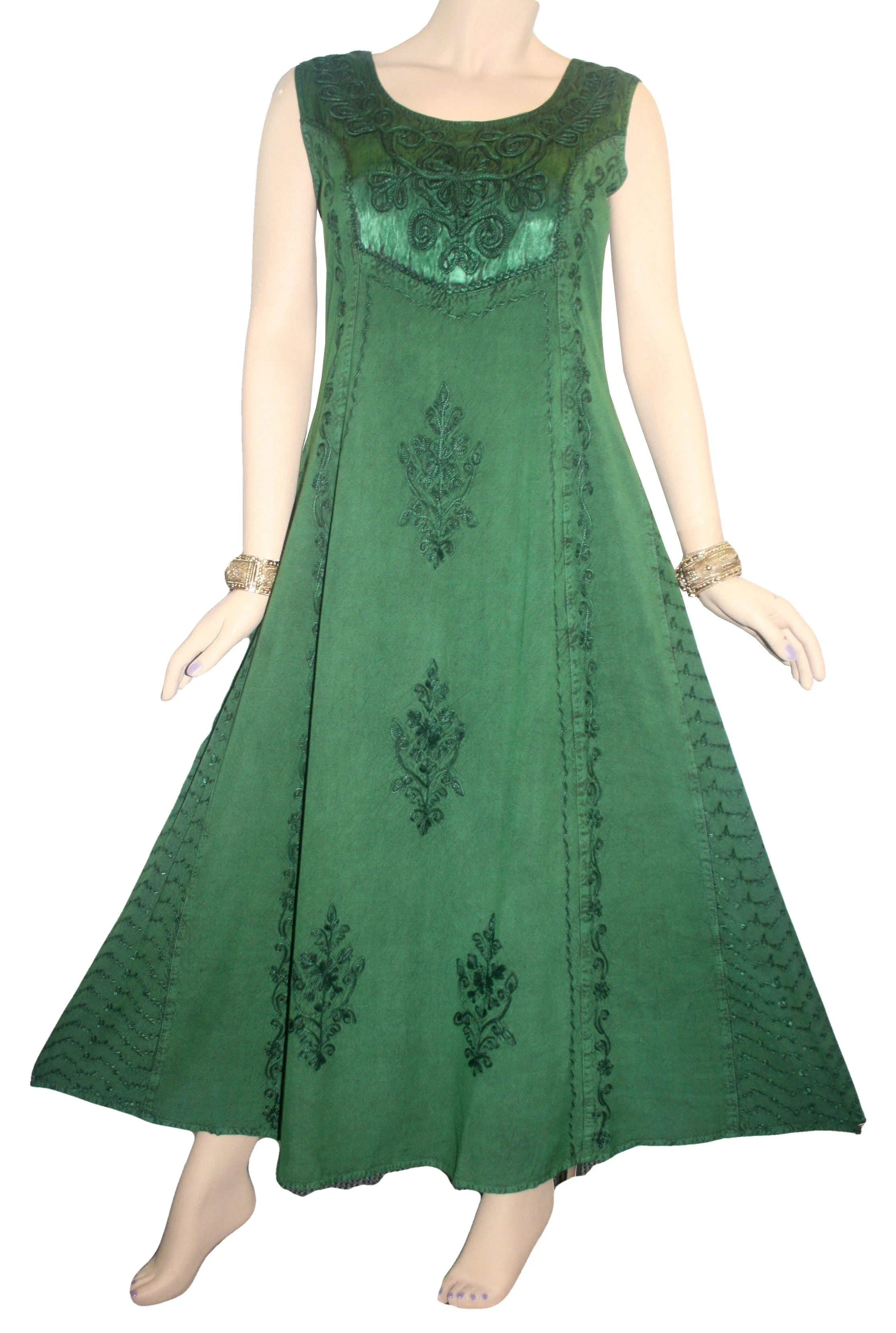 1004 DR Roman Victorian Sleeveless Embroidered Summer Dress