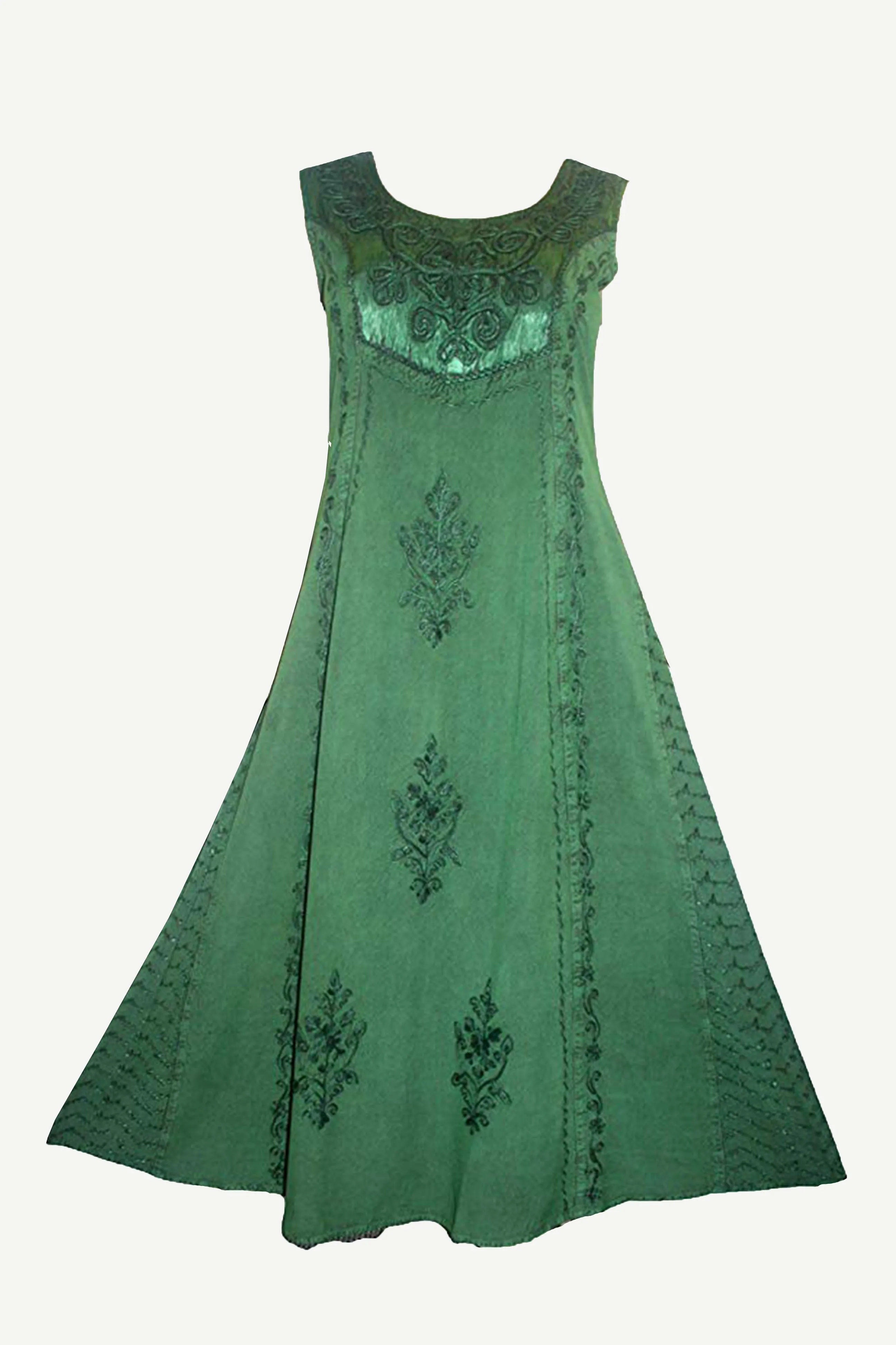 1004 DR Roman Victorian Sleeveless Embroidered Summer Dress