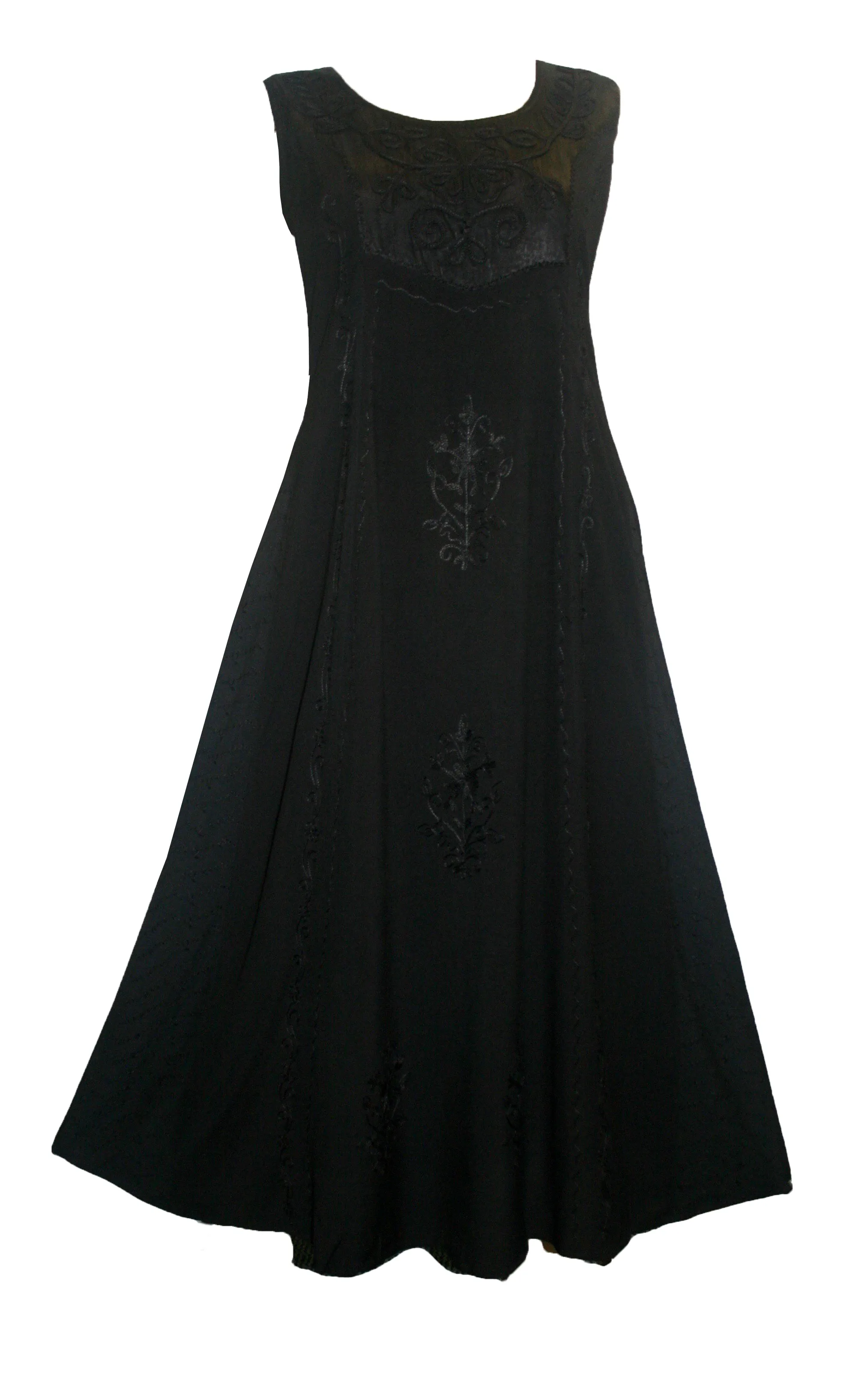 1004 DR Roman Victorian Sleeveless Embroidered Summer Dress