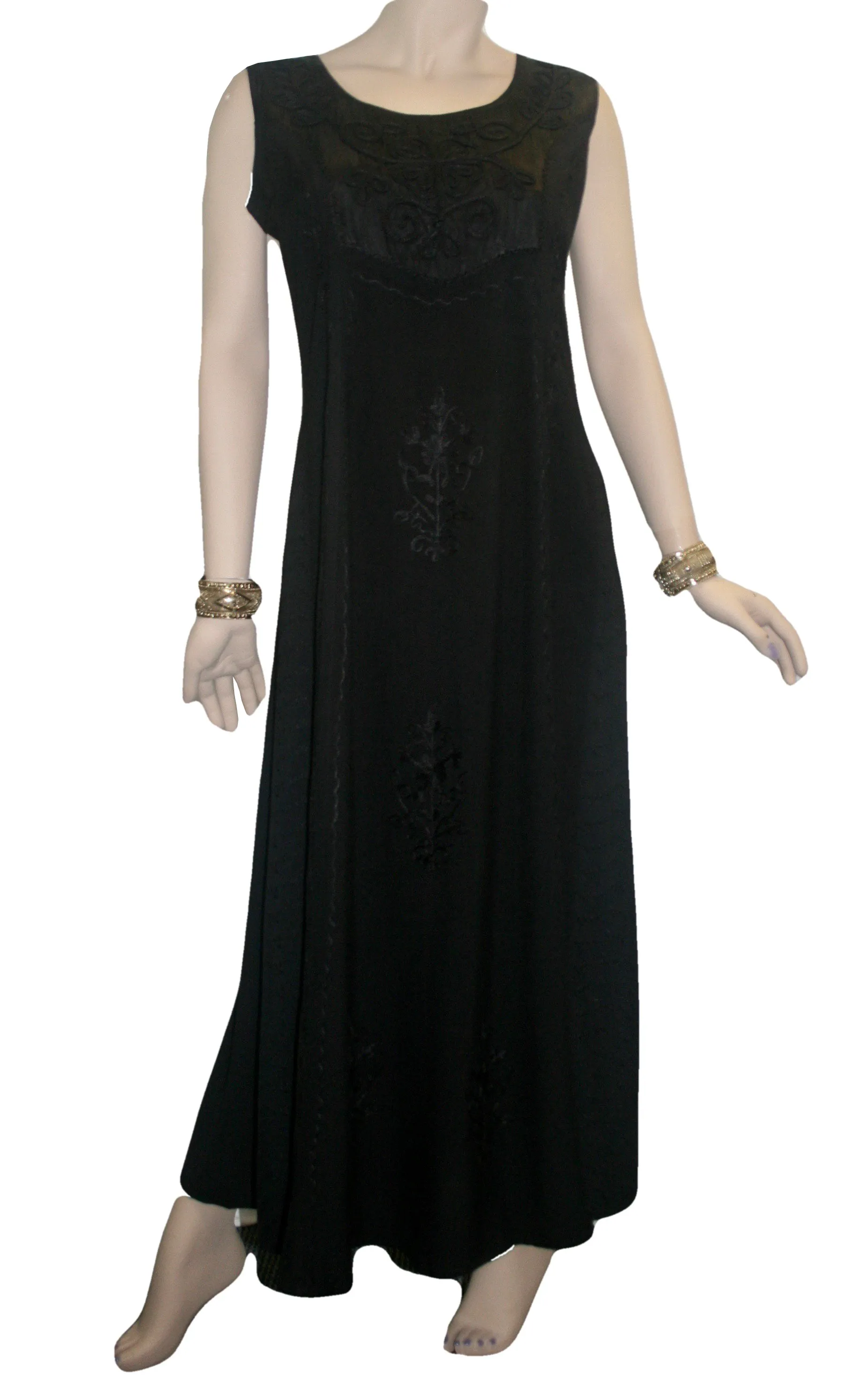 1004 DR Roman Victorian Sleeveless Embroidered Summer Dress
