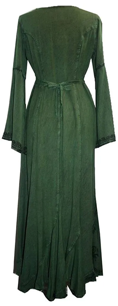 205 DR Renaissance Bell Sleeve Corset Scalloped Hem Dress Gown