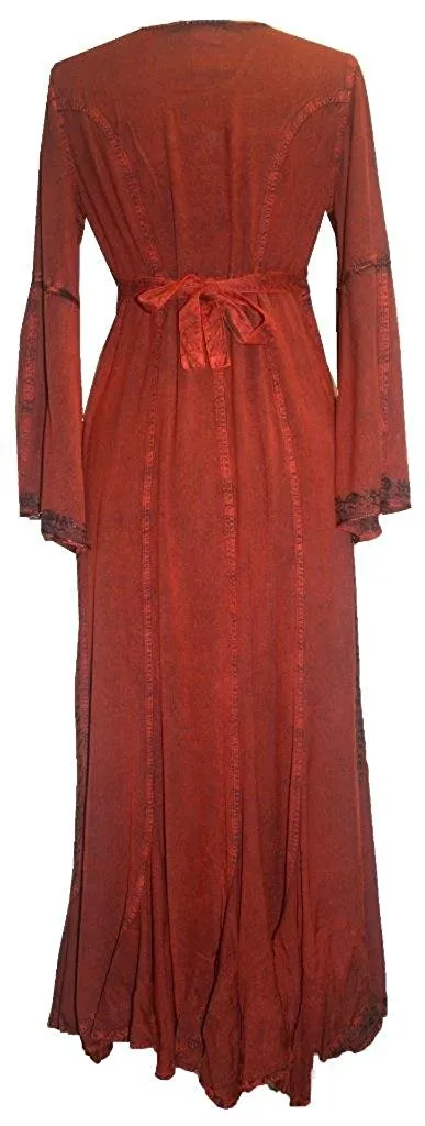 205 DR Renaissance Bell Sleeve Corset Scalloped Hem Dress Gown