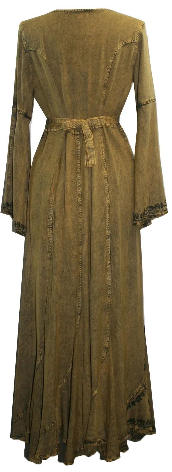 205 DR Renaissance Bell Sleeve Corset Scalloped Hem Dress Gown