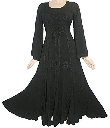 205 DR Renaissance Bell Sleeve Corset Scalloped Hem Dress Gown