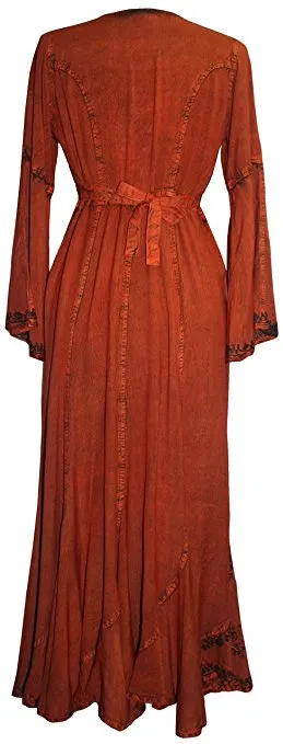 205 DR Renaissance Bell Sleeve Corset Scalloped Hem Dress Gown