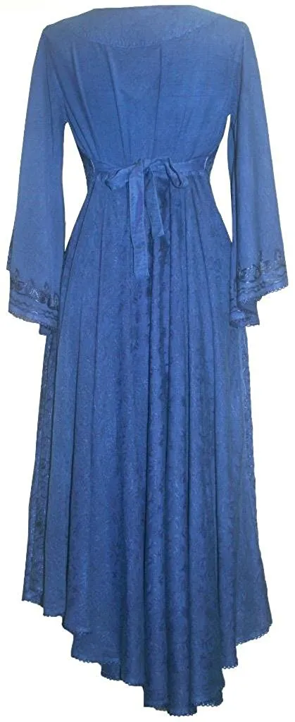 206 DR Sweet Empire Diamond Neck Butterfly Bell Sleeve Mid Calf Dress