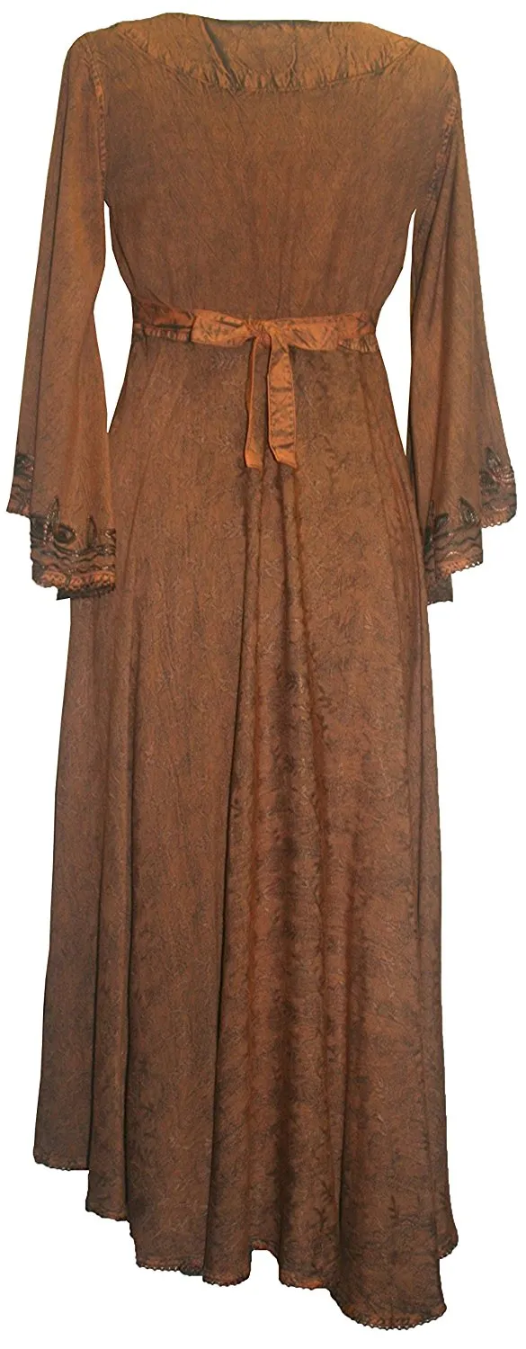 206 DR Sweet Empire Diamond Neck Butterfly Bell Sleeve Mid Calf Dress