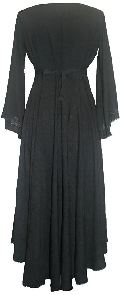 206 DR Sweet Empire Diamond Neck Butterfly Bell Sleeve Mid Calf Dress