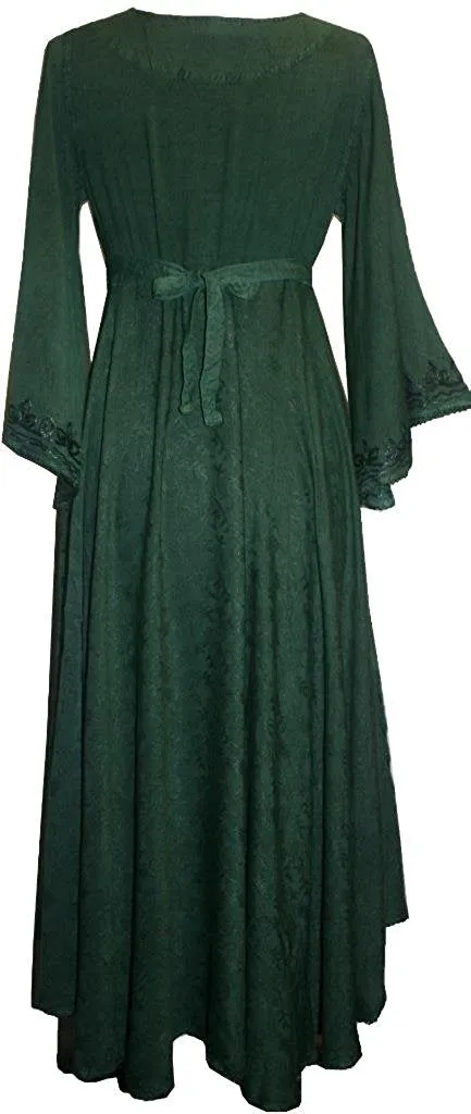 206 DR Sweet Empire Diamond Neck Butterfly Bell Sleeve Mid Calf Dress