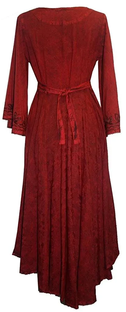 206 DR Sweet Empire Diamond Neck Butterfly Bell Sleeve Mid Calf Dress