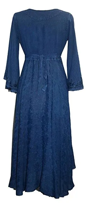 207 DR Sweet Empire Butterfly Embroidered Bell Sleeve Mid Calf Dress
