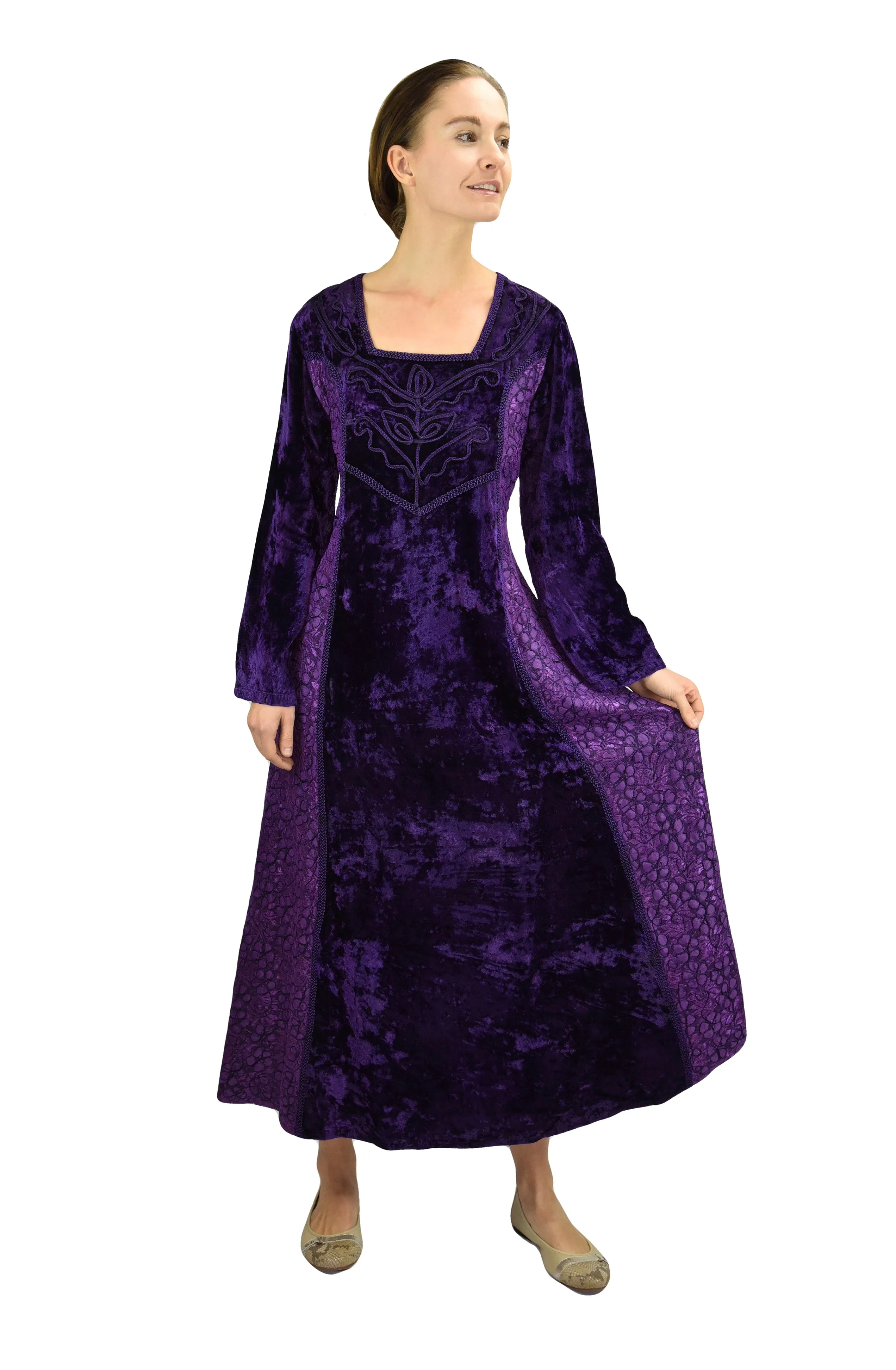 401 DR Rich Roman Medieval Wedding Long Velvet Dress Gown
