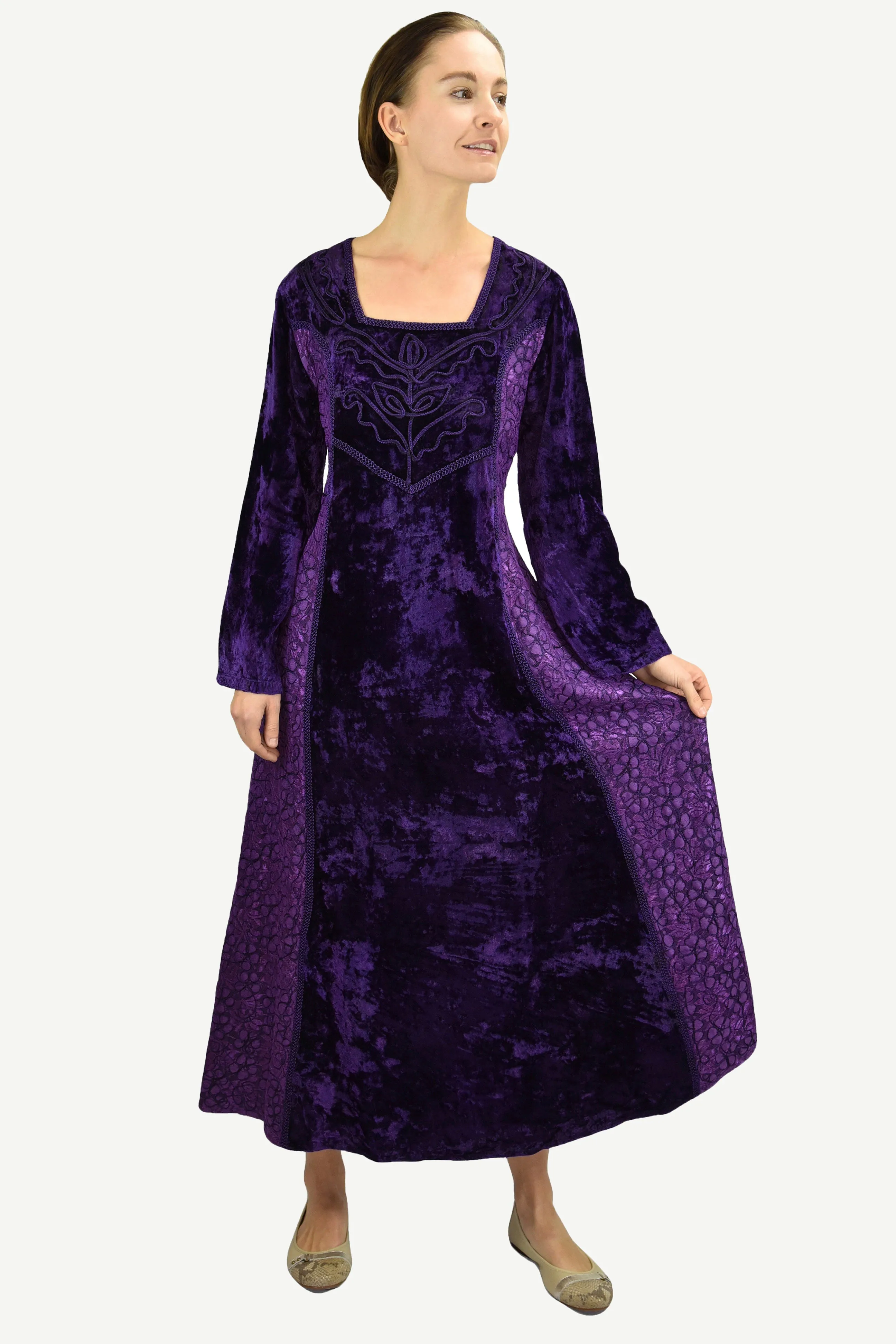 401 DR Rich Roman Medieval Wedding Long Velvet Dress Gown
