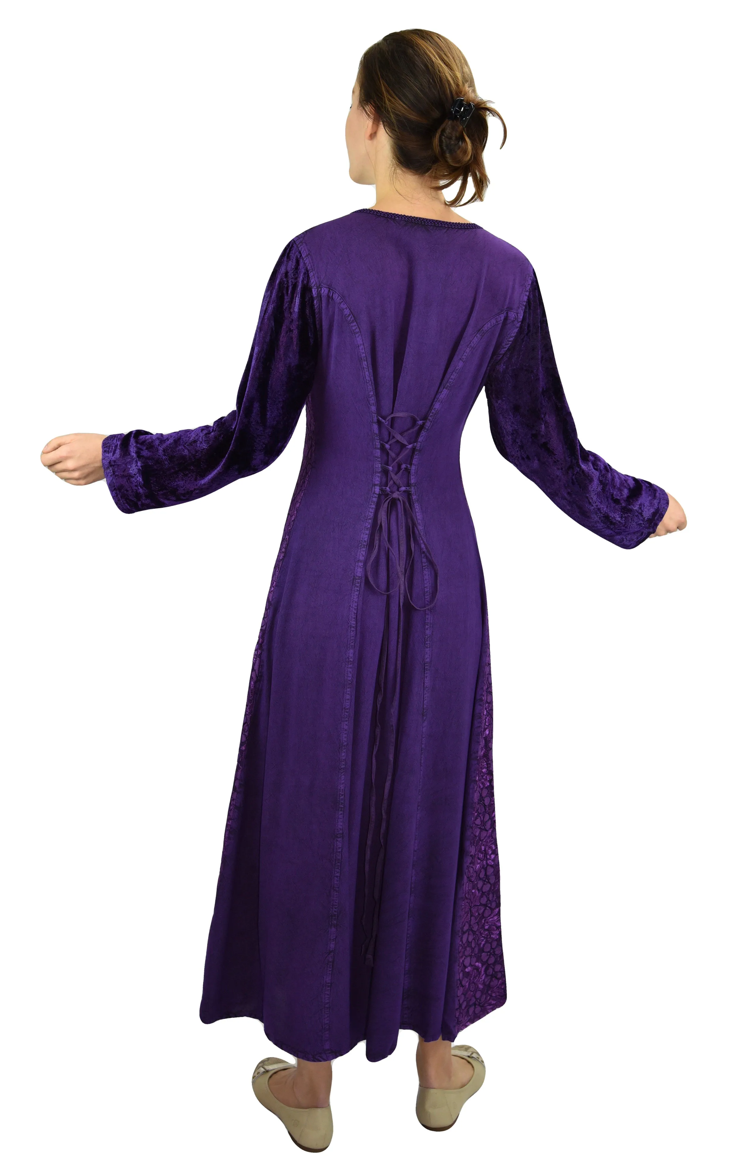 401 DR Rich Roman Medieval Wedding Long Velvet Dress Gown