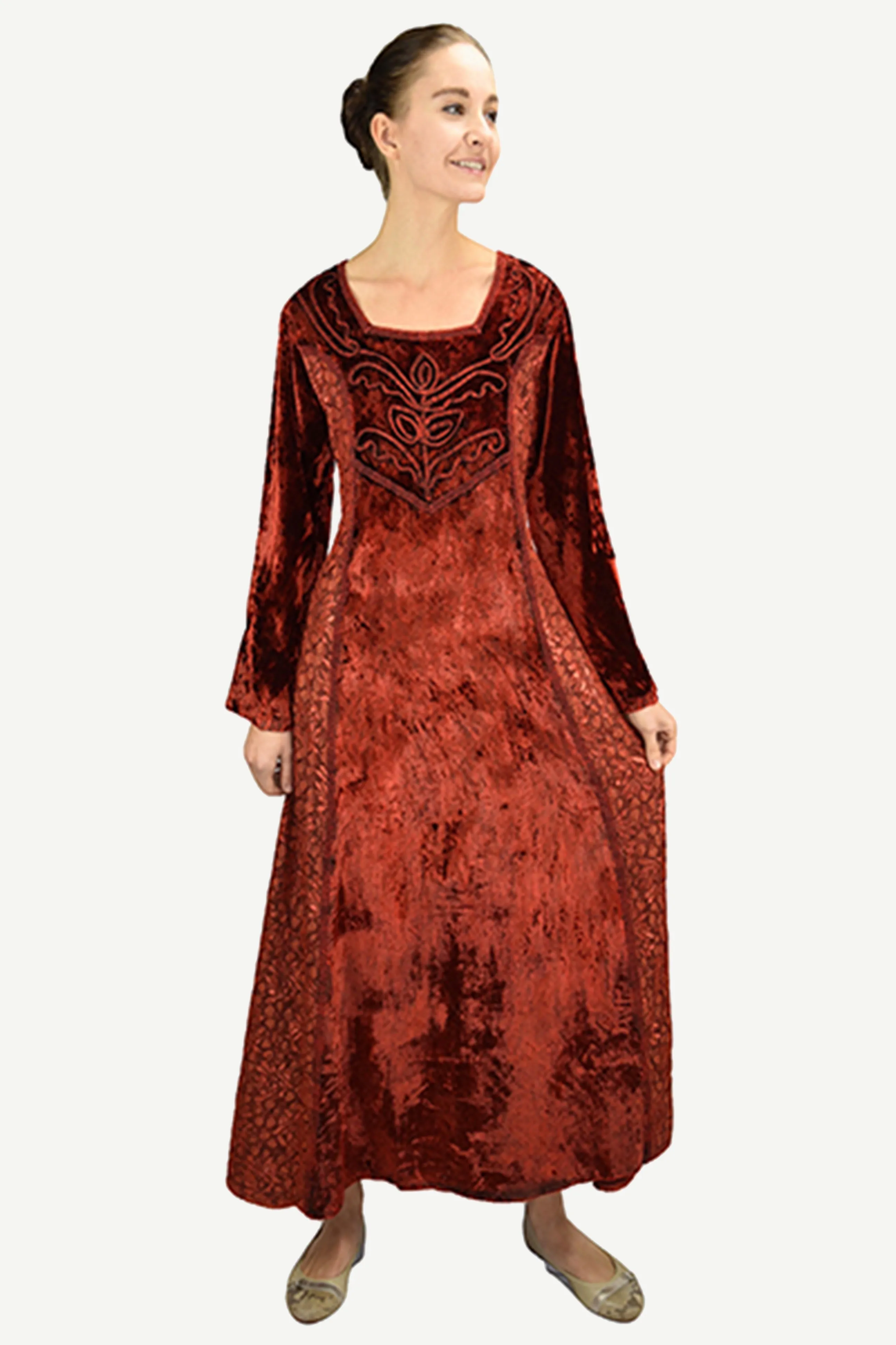 401 DR Rich Roman Medieval Wedding Long Velvet Dress Gown