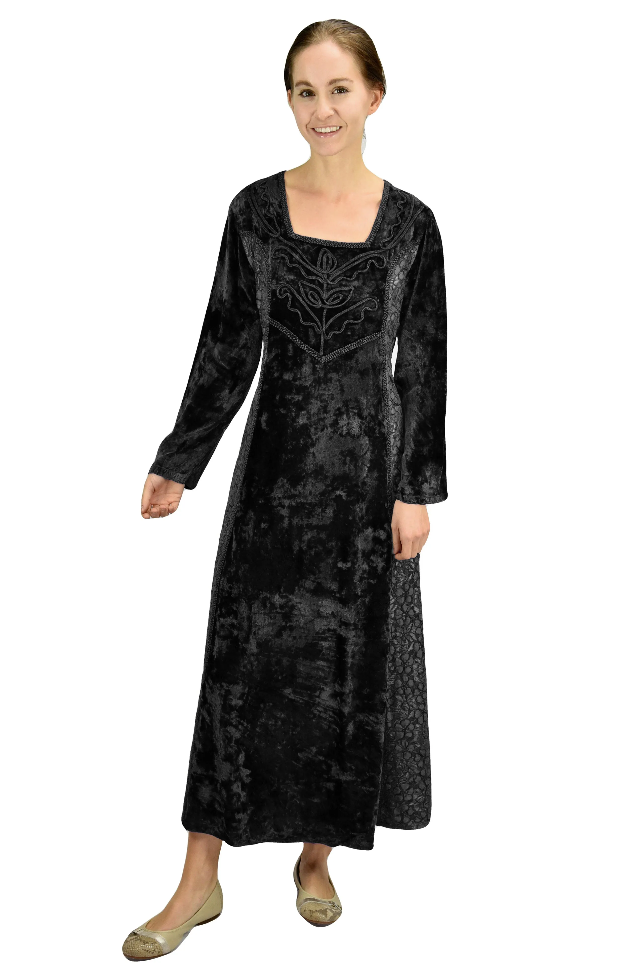 401 DR Rich Roman Medieval Wedding Long Velvet Dress Gown