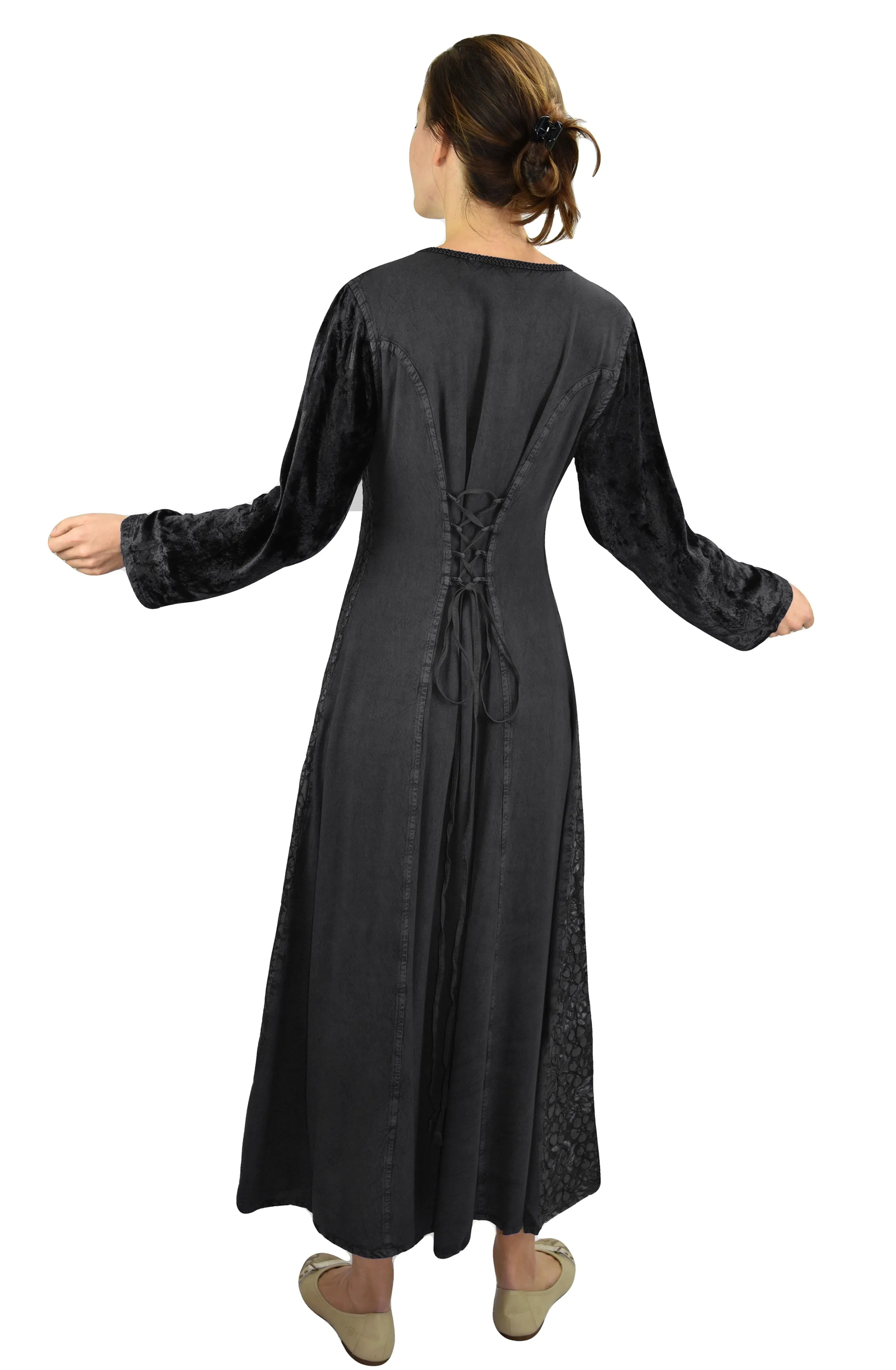 401 DR Rich Roman Medieval Wedding Long Velvet Dress Gown