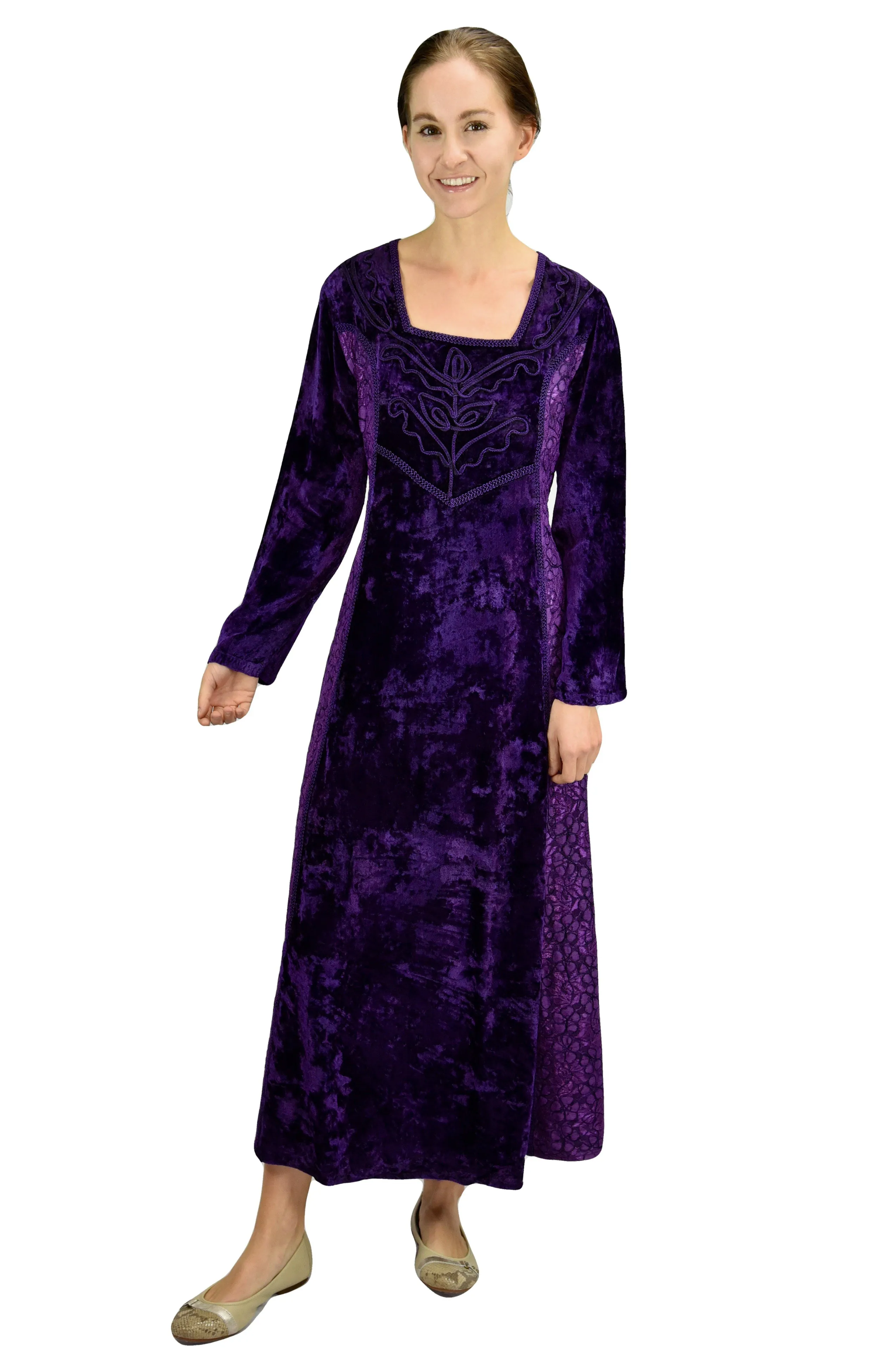 401 DR Rich Roman Medieval Wedding Long Velvet Dress Gown