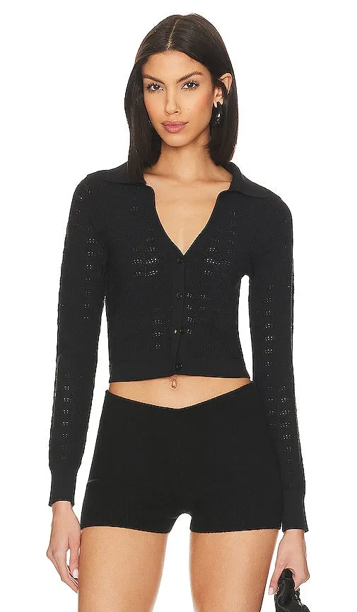 525 Cara Cropped Cardigan in Black