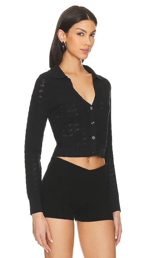 525 Cara Cropped Cardigan in Black