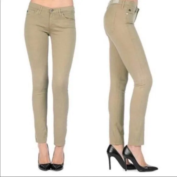 Adriano Goldschmied AG 'the Stilt'  Cigarette Slim Fit Beige Jeans- Size 29R