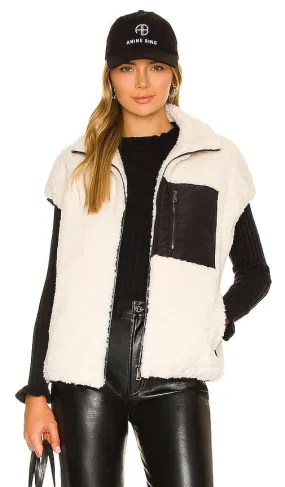 Adrienne Landau Faux Lamb Vest in Cream