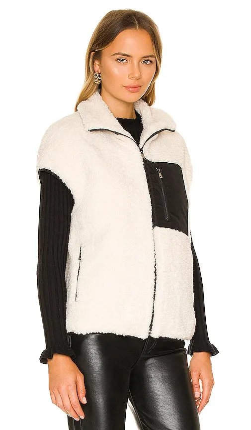 Adrienne Landau Faux Lamb Vest in Cream