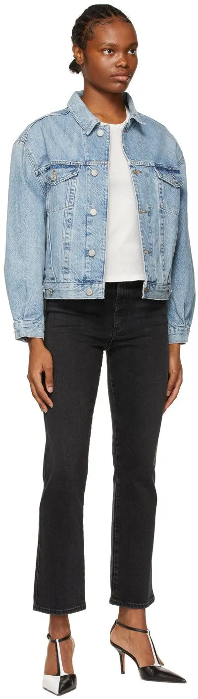 AGOLDE Black Pinch Waist High-Rise Kick Jeans