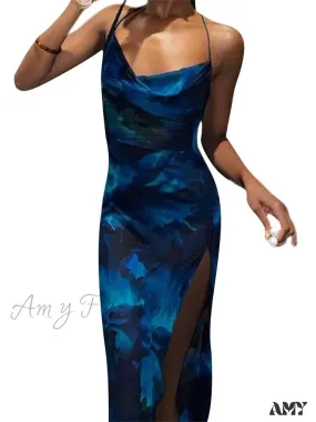 Amy Fashion - Women Summer Sling  Sexy Slim Sleeveless Backless Spaghetti Strap for Cocktail Party Beach Vestidos