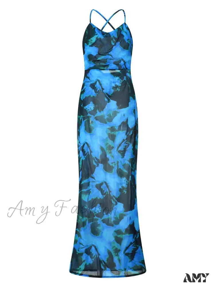 Amy Fashion - Women Summer Sling  Sexy Slim Sleeveless Backless Spaghetti Strap for Cocktail Party Beach Vestidos