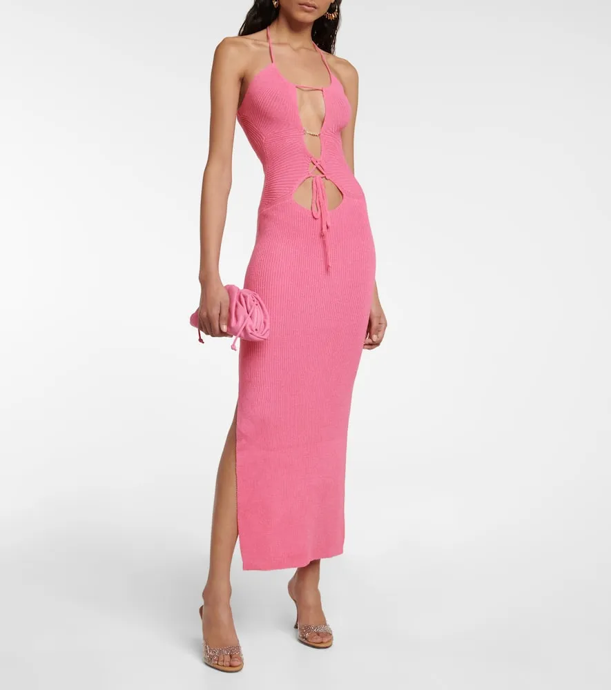 Bananhot Havana cutout ribbed-knit beach dress