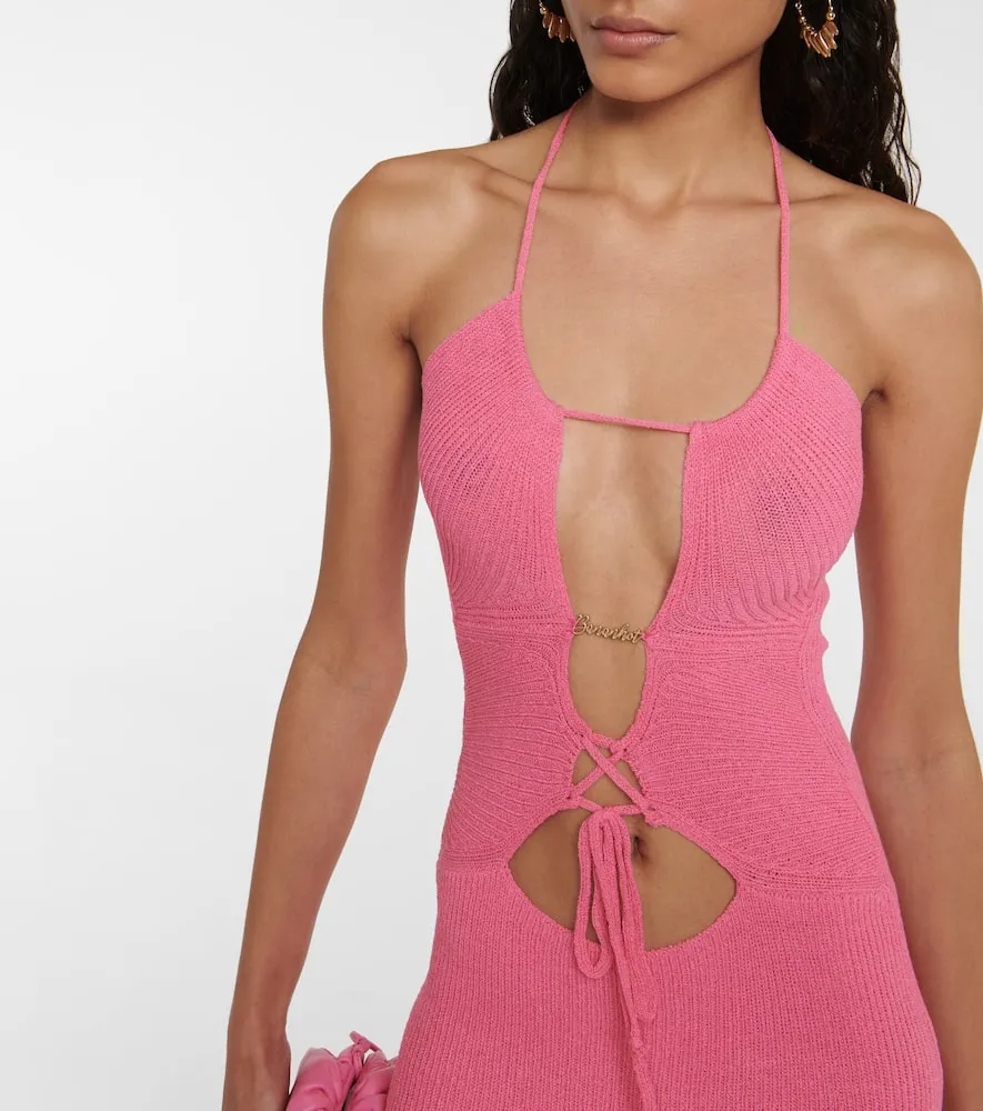 Bananhot Havana cutout ribbed-knit beach dress