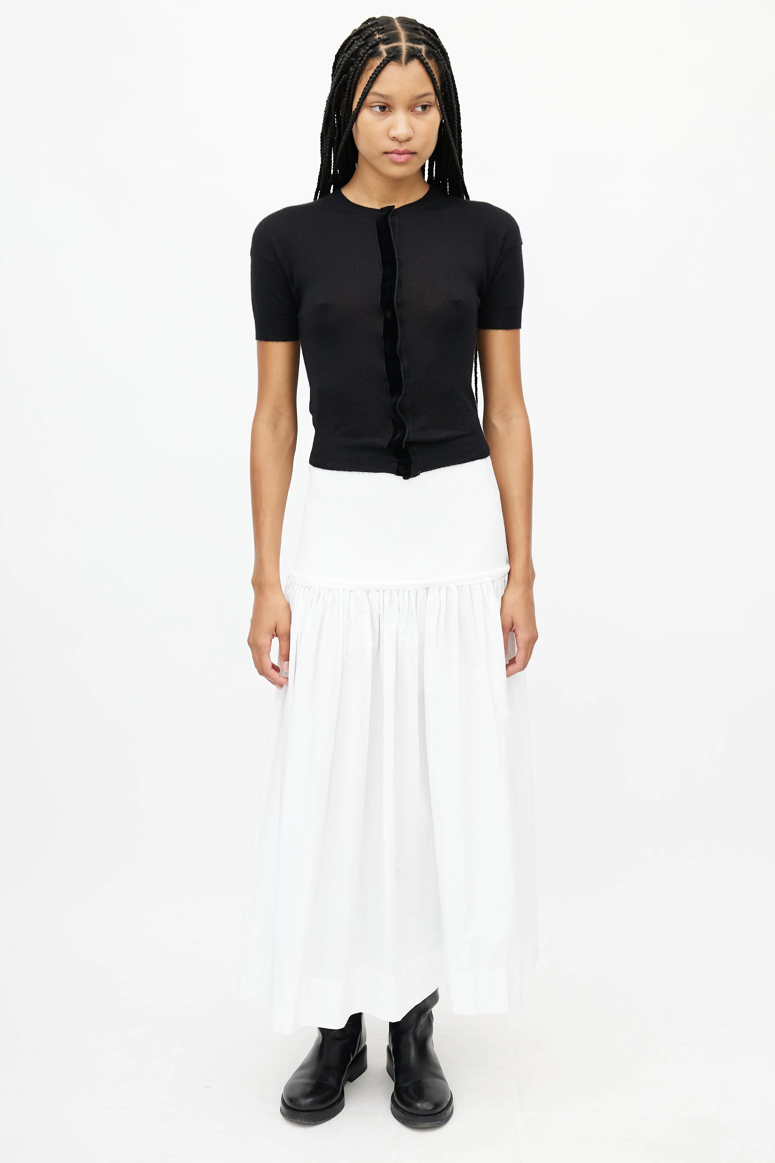 Black Cashmere Knit Cardigan