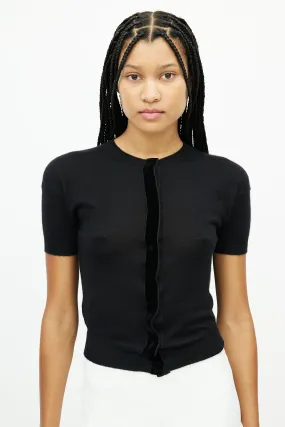 Black Cashmere Knit Cardigan