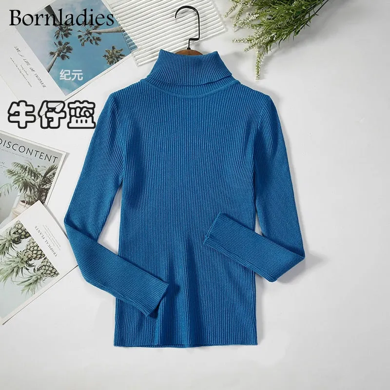 Bornladies 2022 Basic Turtleneck Women Sweaters