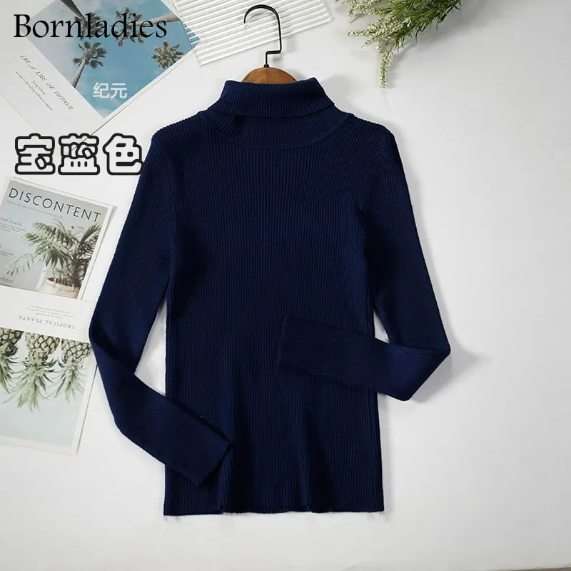 Bornladies 2022 Basic Turtleneck Women Sweaters