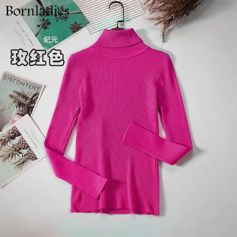 Bornladies 2022 Basic Turtleneck Women Sweaters