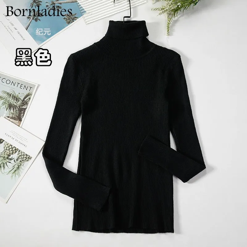 Bornladies 2022 Basic Turtleneck Women Sweaters