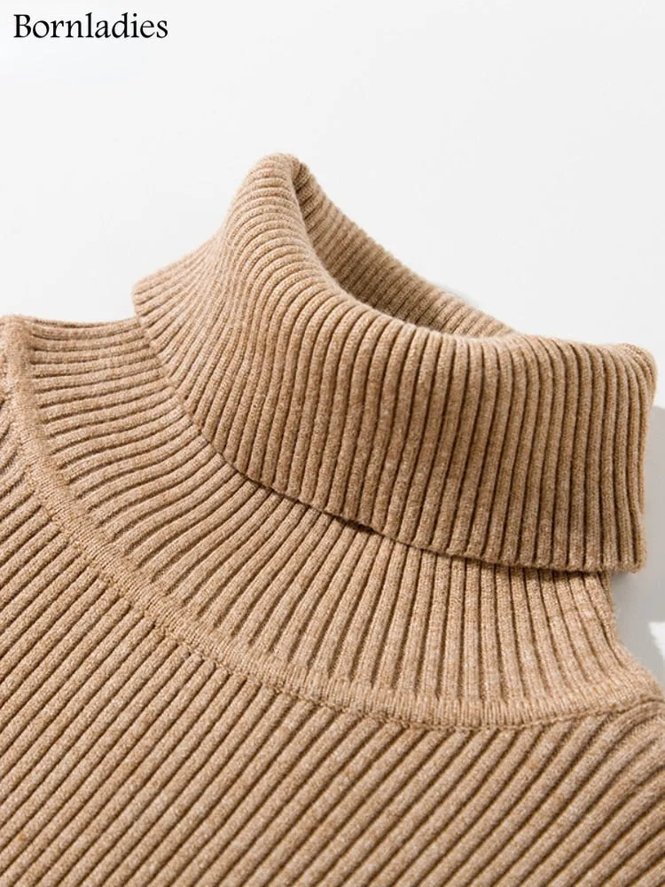 Bornladies 2022 Basic Turtleneck Women Sweaters