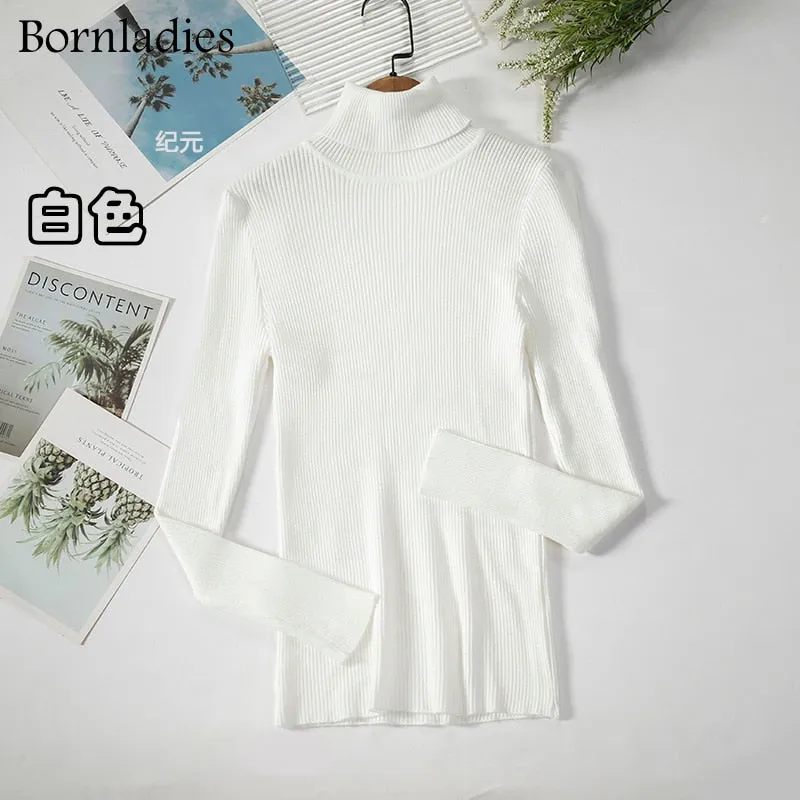 Bornladies 2022 Basic Turtleneck Women Sweaters