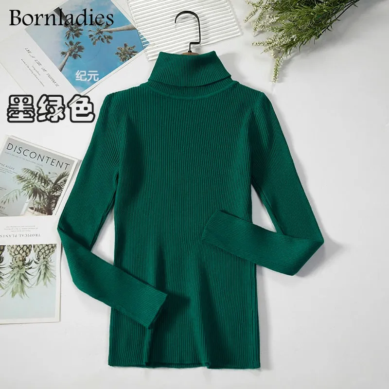 Bornladies 2022 Basic Turtleneck Women Sweaters