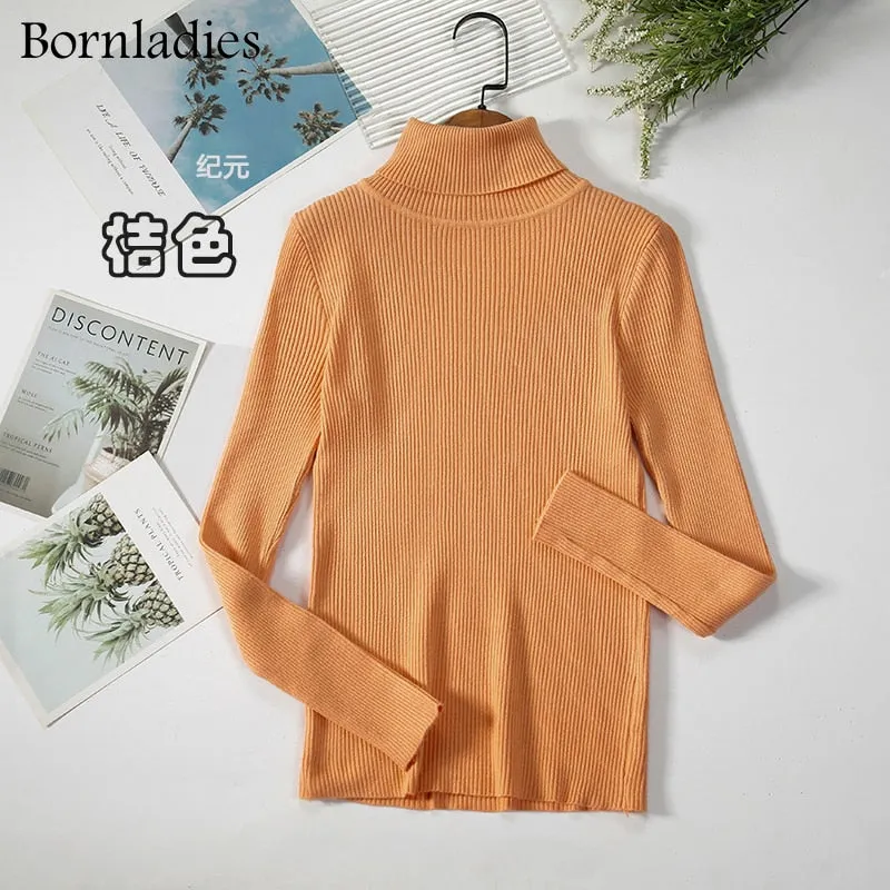 Bornladies 2022 Basic Turtleneck Women Sweaters