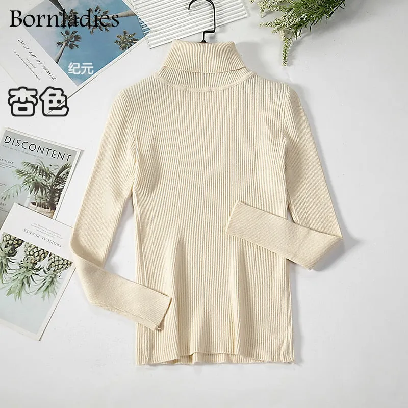 Bornladies 2022 Basic Turtleneck Women Sweaters